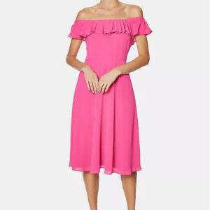 Betsey Johnson Pink Off Shoulder‎ Midi Dress